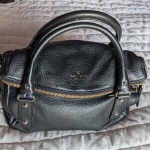 Kate Spade Cobble Hill Little Minka Black Pebbled Leather Satchel Crossbody Bag